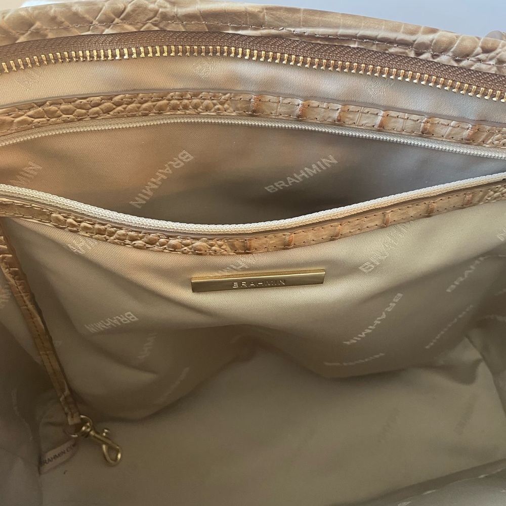 Brahmin Beige Croc-Embossed Handbag - Picture 4 of 8